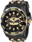 Invicta Herreklokke 32480 Dc Comics Sort/Gulltonet stål Ø50 mm