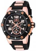 Invicta Herreklokke 17201 Speedway Sort/Rose-gulltonet stål Ø51.5 mm