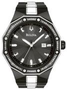 Bulova Herreklokke 98E110 Diamond Sort/Stål Ø44 mm