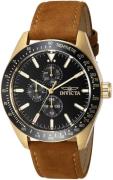 Invicta Herreklokke 38984 Aviator Sort/Lær Ø45 mm