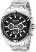 Invicta Herreklokke 38569 Bolt Sort/Stål Ø50 mm