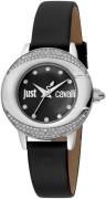 Just Cavalli Dameklokke JC1L150L0015 Glam Chic Sort/Lær Ø32 mm