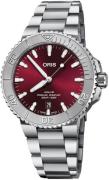 Oris Herreklokke 01 733 7766 4158-07 8 22 05PEB Aquis Rød/Stål