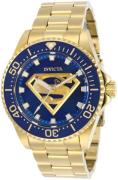 Invicta Herreklokke 29689 Dc Comics Blå/Gulltonet stål Ø44 mm