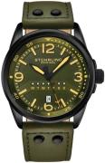 Stührling Original Herreklokke 447A.06 Aviator Grønn/Lær Ø44 mm