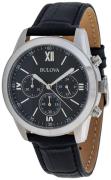 Bulova Herreklokke 96A173 Sort/Lær Ø40 mm