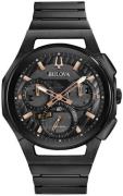 Bulova Herreklokke 98A207 Curv Sort/Stål Ø44 mm