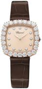 Chopard Dameklokke 13A386-5107 L Heure Du Diamant Rosegullfarget/Lær