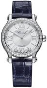 Chopard Dameklokke 278608-3003 Happy Sport Sølvfarget/Lær Ø33 mm