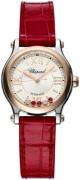 Chopard Dameklokke 278573-6026 Happy Sport Sølvfarget/Lær Ø30 mm