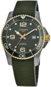 Longines Herreklokke L3.781.3.06.9 HydroConquest Grønn/Gummi Ø41 mm