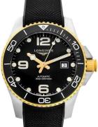 Longines Herreklokke L3.782.3.56.9 HydroConquest Sort/Gummi Ø43 mm