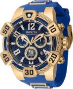 Invicta Herreklokke 40442 Jason Taylor Blå/Gulltonet stål Ø52 mm