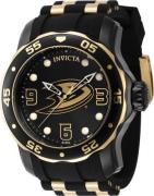 Invicta Herreklokke 42316 NHL Sort/Gulltonet stål Ø48 mm