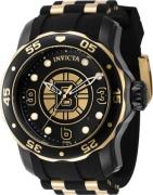 Invicta Herreklokke 42320 NHL Sort/Gulltonet stål Ø48 mm