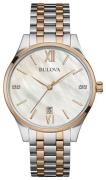 Bulova Dameklokke 98P150 Diamond Sølvfarget/Rose-gulltonet stål