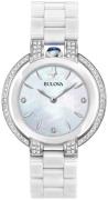 Bulova Dameklokke 98R265 Diamond Hvit/Keramik Ø35 mm