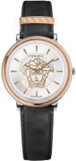 Versace Dameklokke VE8102919 V Circle Sølvfarget/Lær Ø38 mm