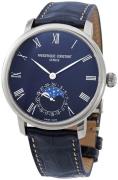 Frederique Constant Herreklokke FC-705NR4S6 Slimline Blå/Lær Ø42 mm