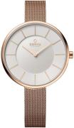 Obaku Dameklokke V185LXVIMV Ladies Hvit/Rose-gulltonet stål Ø38 mm