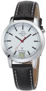 Master Time Dameklokke MTLA-10593-21L Funk Basic Hvit/Lær Ø34 mm