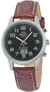 Master Time Dameklokke MTLA-10762-22L Funk Basic Sort/Lær Ø34 mm