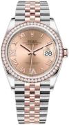 Rolex Dameklokke 126281RBR-0015 Datejust 36 Rosegullfarget/18 karat