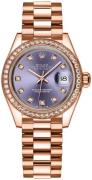 Rolex Dameklokke 279135RBR-0020 Lady-Datejust 28 Lilla/18 karat rosé