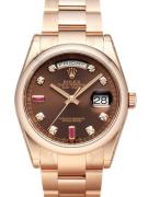 Rolex Herreklokke 118205F-0107 Day-Date 36 Brun/18 karat rosé gull