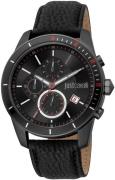 Just Cavalli Herreklokke JC1G166L0035 Sport Sort/Lær Ø44 mm