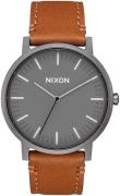 Nixon The Porter Herreklokke A1058-2494-00 Grå/Lær Ø40 mm