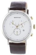 Bering Classic Herreklokke 10540-534 Hvit/Lær Ø40 mm