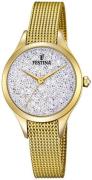 Festina Mademoiselle Dameklokke F20337-1 Krystallsmykket/Gulltonet