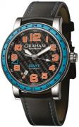 Graham Silverstone Time Zone Herreklokke 2TZAS.B01A Sort/Lær Ø42 mm