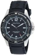 Nautica Herreklokke NAPMAU001 Dress Sort/Gummi Ø44 mm