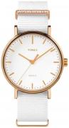 Timex Dameklokke TW2R49100D7 Weekender Hvit/Tekstil Ø37 mm