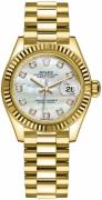 Rolex Dameklokke 279178-0025 Lady-Datejust 28 Hvit/18 karat gult gull