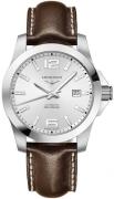 Longines Herreklokke L3.777.4.76.4 Conquest Sølvfarget/Lær Ø41 mm