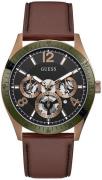 Guess Herreklokke GW0216G2 Multifunction Sort/Lær Ø44 mm