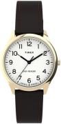 Timex Dameklokke TW2U21800 Easy Reader Hvit/Lær Ø32 mm