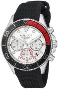 Nautica Herreklokke NAPWPC001 Hvit/Gummi Ø44 mm