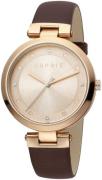 Esprit Dameklokke ES1L165L0035 Breezy Rosegullfarget/Lær Ø36 mm