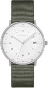 Junghans Dameklokke 47/4051.04 Max Bill Hvit/Tekstil Ø32.7 mm