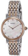 Seiko Dameklokke SFQ806P1 Dress Ladies Sølvfarget/Rose-gulltonet