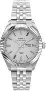 Timex Dameklokke TW2U78700 The Waterbury Hvit/Stål Ø36 mm