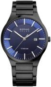 Bering Herreklokke 15239-727 Solar Blå/Titan Ø39 mm