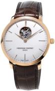 Frederique Constant Herreklokke FC-312V4S4 Slimline Sølvfarget/Lær