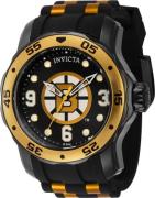 Invicta Herreklokke 42647 NHL Sort/Gulltonet stål Ø48 mm