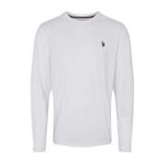 White U.S Polo Brolin L/S T-Shirt T-Skjorte