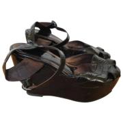 Pre-owned Marni-sandaler i svart skinn